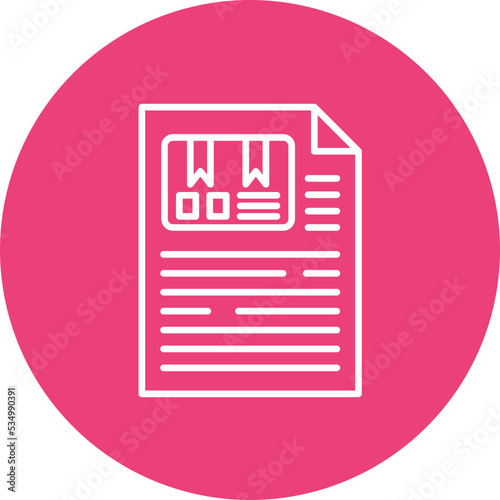 Delivery Note Glyph Circle Background Icon