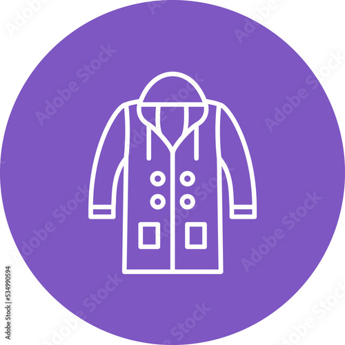 Raincoat Glyph Circle Background Icon