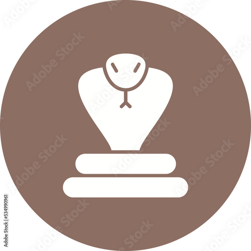 Snake Glyph Circle Background Icon