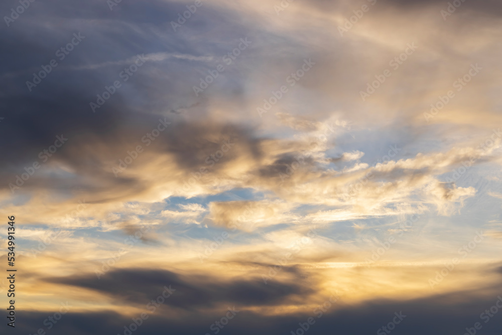 Beautiful sky with cloud before sunset