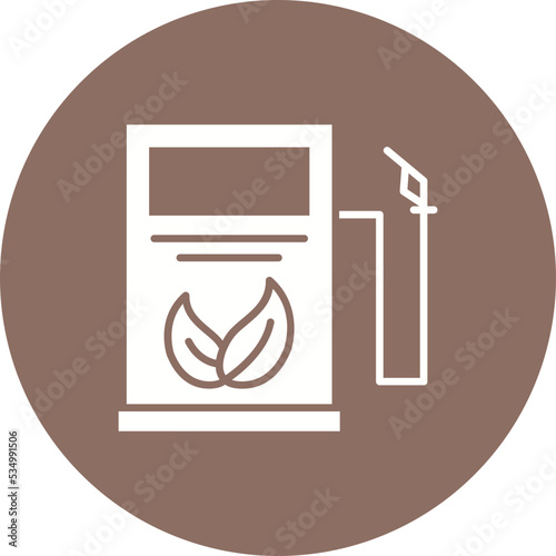 Biofuel Station Glyph Circle Background Icon