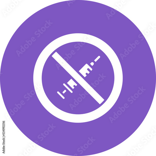 No Steroids Glyph Circle Background Icon