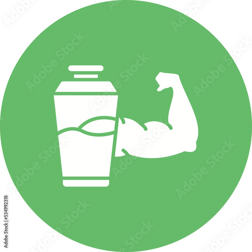 Protein Shake Glyph Circle Background Icon
