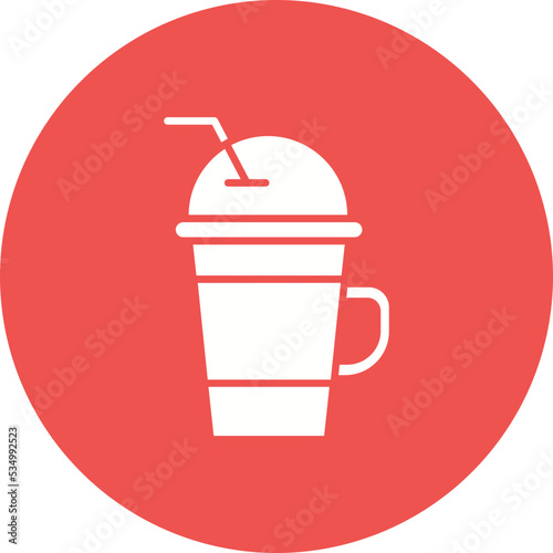 Frappuccino Glyph Circle Background Icon