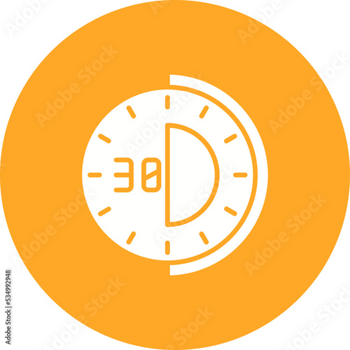 Half Time Glyph Circle Background Icon