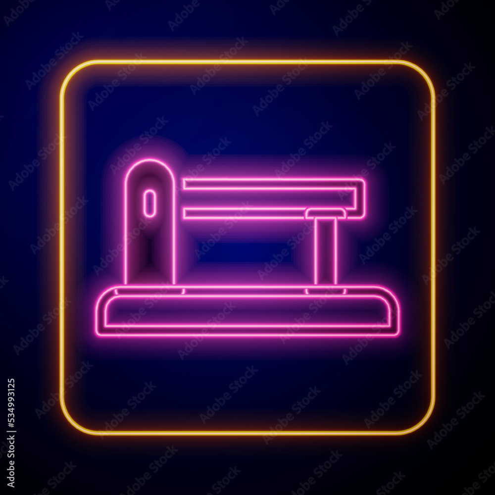 Glowing neon Railway barrier icon isolated on black background. Vector Glowing neon Railway barrier icon isolated on black background. Vector