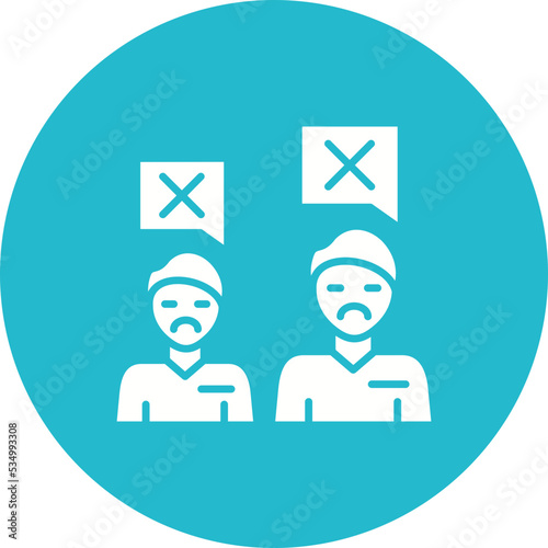 People Disagree Glyph Circle Background Icon