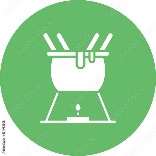 Fondue Glyph Circle Background Icon