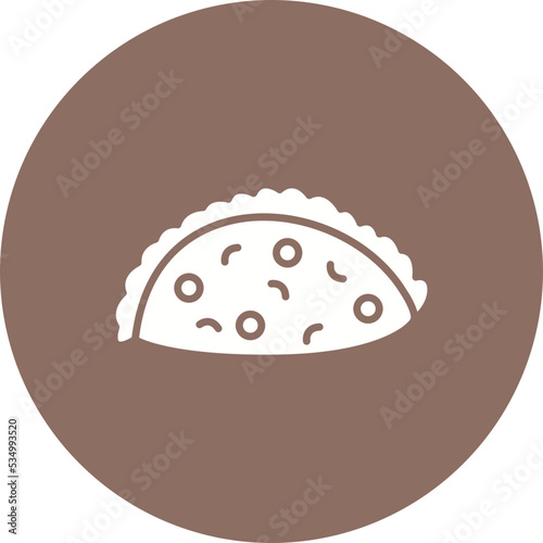 Empanada Glyph Circle Background Icon