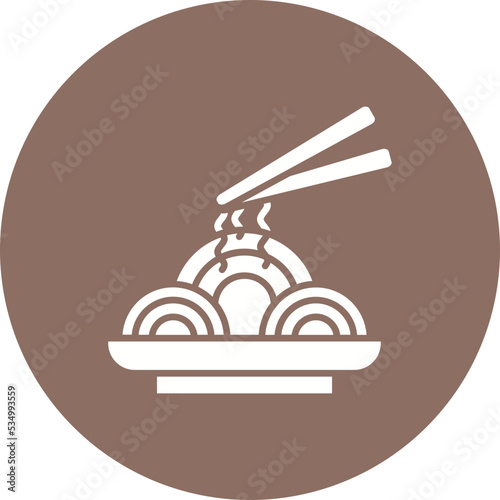 Pad Thai Glyph Circle Background Icon