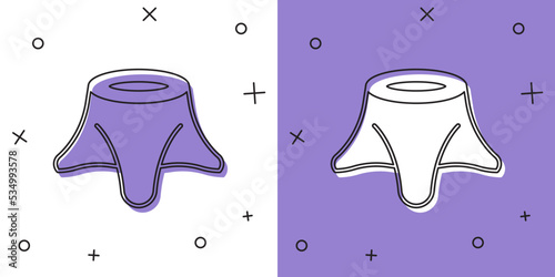 Set Tree stump icon isolated on white and purple background. Vector