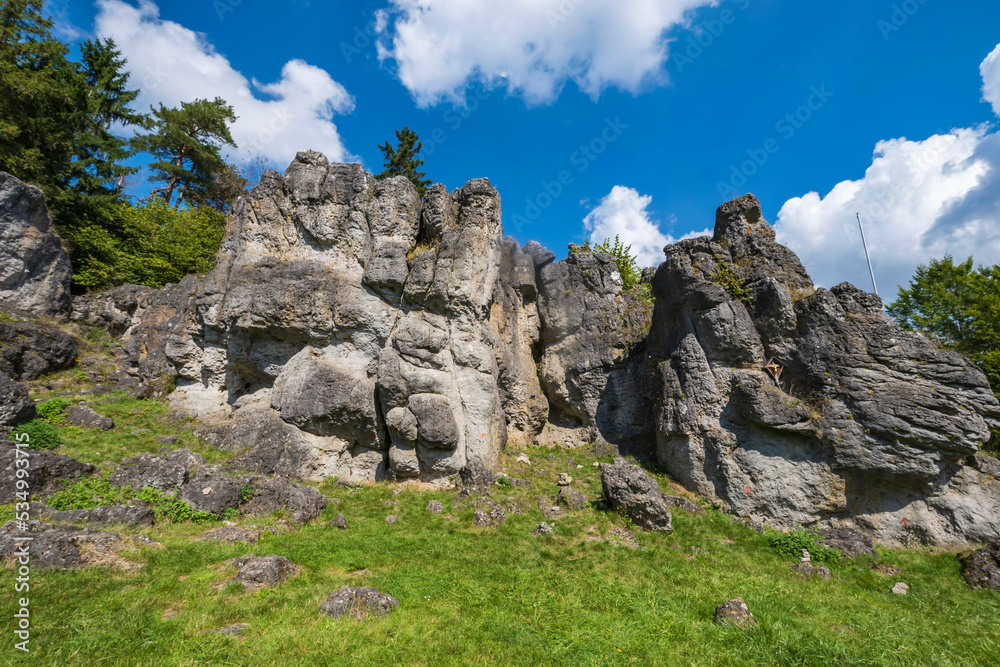 Practice climbing rock near Bamberg/Germany in Franconian Switzerland Practice climbing rock near Bamberg/Germany in Franconian Switzerland