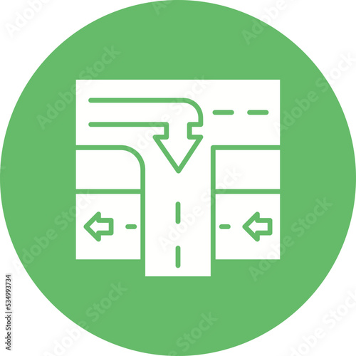 Road Ramps Glyph Circle Background Icon