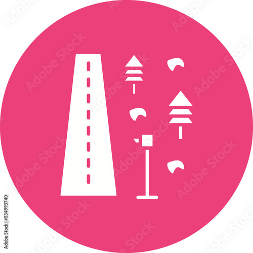 Roadside Glyph Circle Background Icon