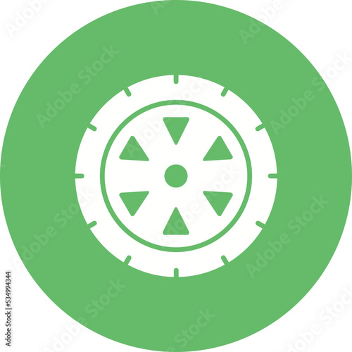 Wheel Glyph Circle Background Icon