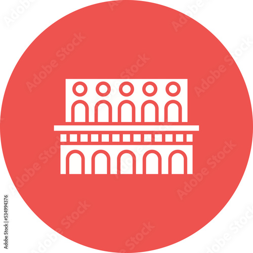 Aqueduct Glyph Circle Background Icon