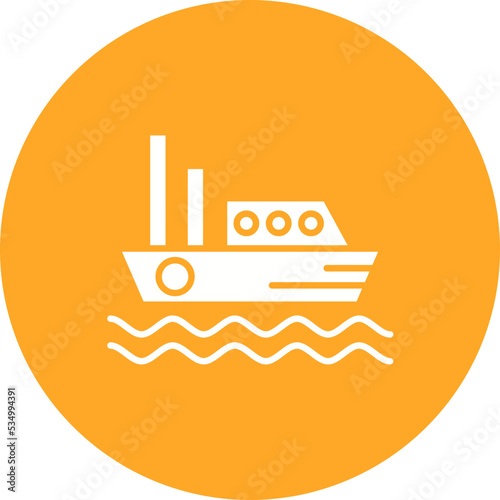 Ship Glyph Circle Background Icon