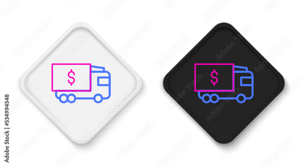 Line Armored truck icon isolated on white background. Colorful outline concept. Vector Line Armored truck icon isolated on white background. Colorful outline concept. Vector