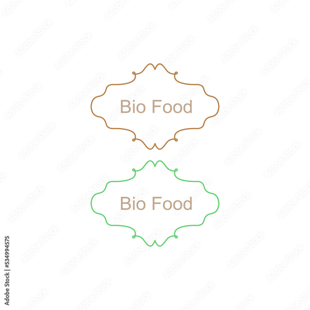 Bio Food Labels Set isolated On White