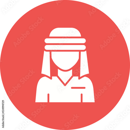 Man Glyph Circle Background Icon