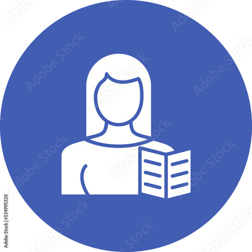 Woman Recipes Glyph Circle Background Icon