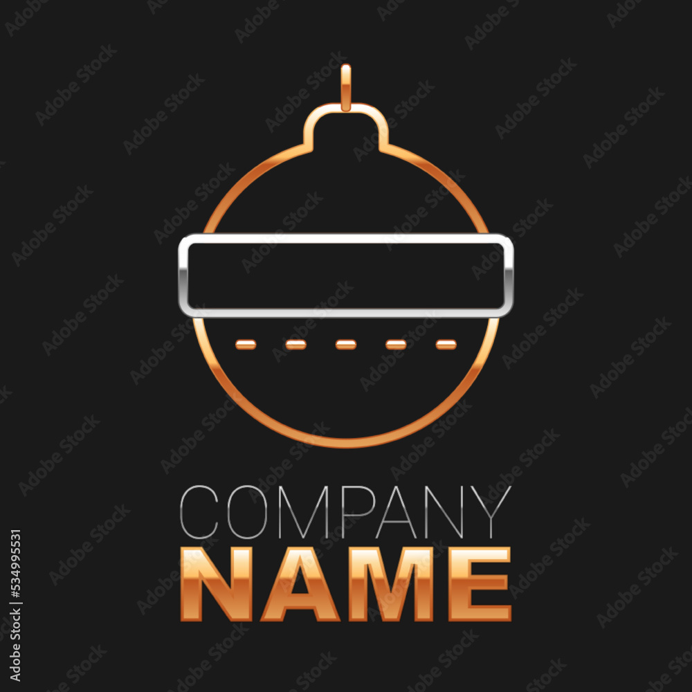 Obraz premium Line Christmas ball icon isolated on black background. Merry Christmas and Happy New Year. Colorful outline concept. Vector