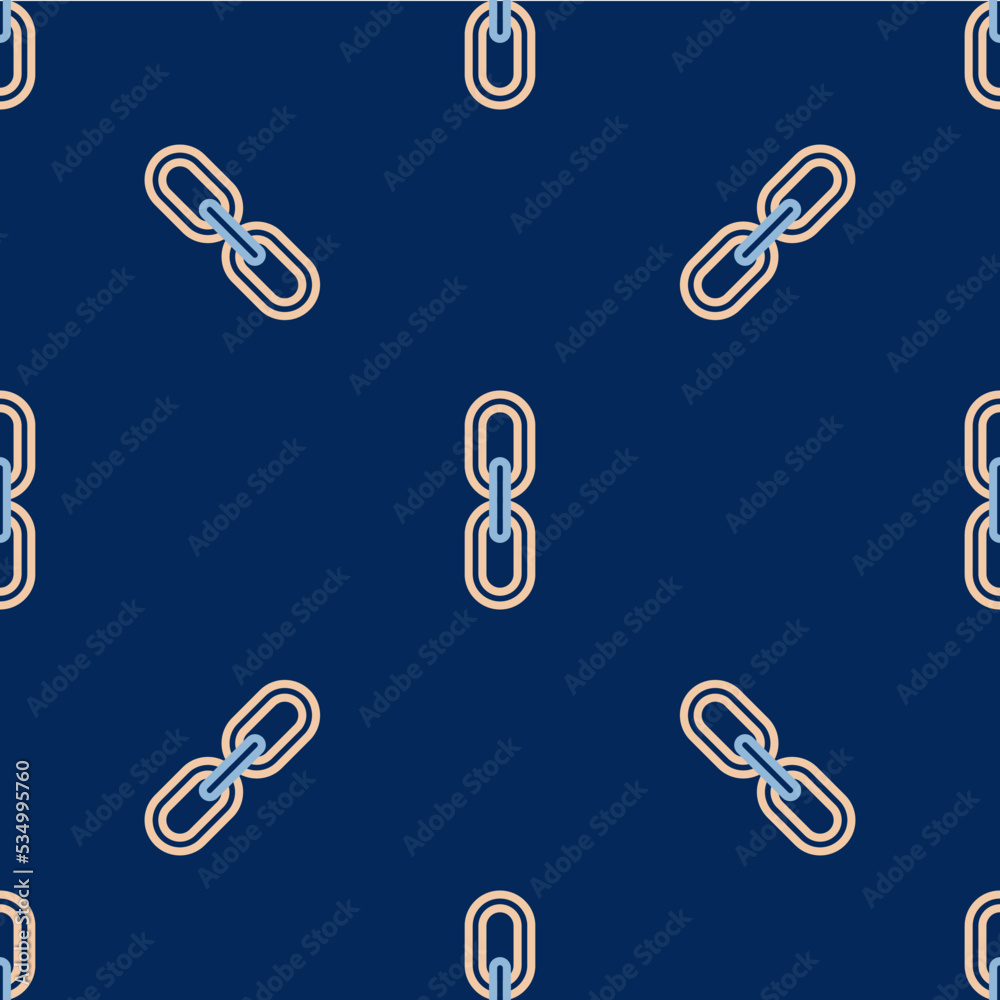 Line Chain link icon isolated seamless pattern on blue background. Link single. Hyperlink chain symbol. Vector Line Chain link icon isolated seamless pattern on blue background. Link single. Hyperlink chain symbol. Vector