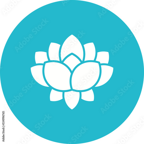 Lotus Flower Glyph Circle Background Icon