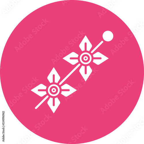 Delphinium Glyph Circle Background Icon