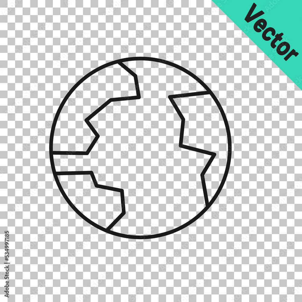 Black line Worldwide icon isolated on transparent background. Pin on globe. Vector Black line Worldwide icon isolated on transparent background. Pin on globe. Vector