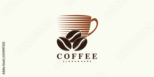coffee logo design for coffee shop icon with creative concept premium vector