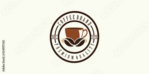 coffee logo design for coffee shop icon with creative concept premium vector