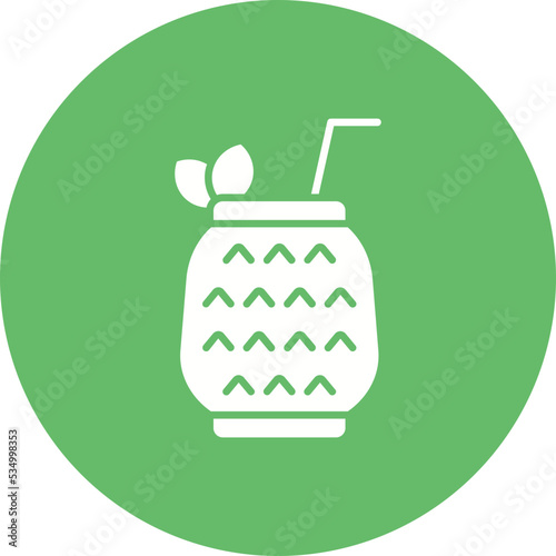 Pina Colada Glyph Circle Background Icon