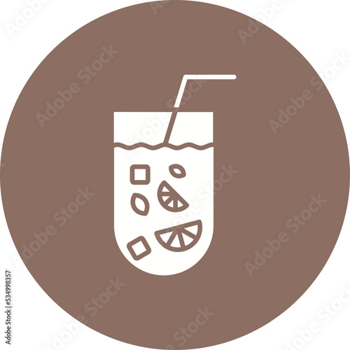 Long Island Glyph Circle Background Icon