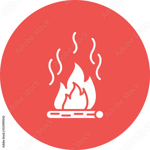 Fire Pollution Glyph Circle Background Icon