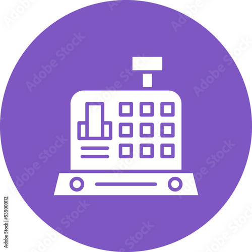 Cashier Machine Glyph Circle Background Icon