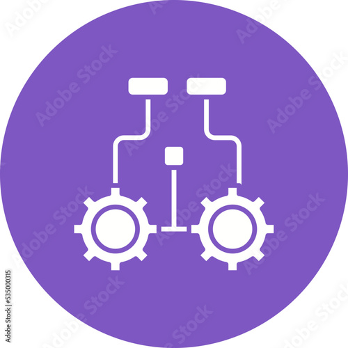 Logic Glyph Circle Background Icon