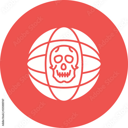 Cyber Attack Glyph Circle Background Icon