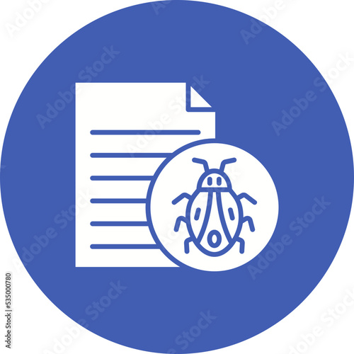 Infected File Glyph Circle Background Icon