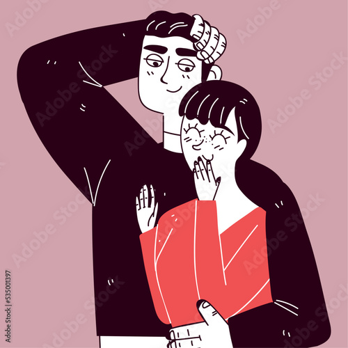 cute couple line art