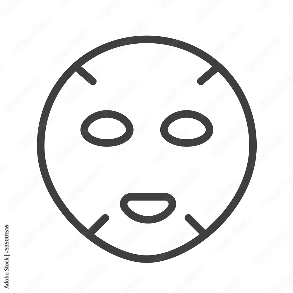 Facial mask icon in flat style isolated on white background for medicine, cosmetology and healthcare Facial mask icon in flat style isolated on white background for medicine, cosmetology and healthcare