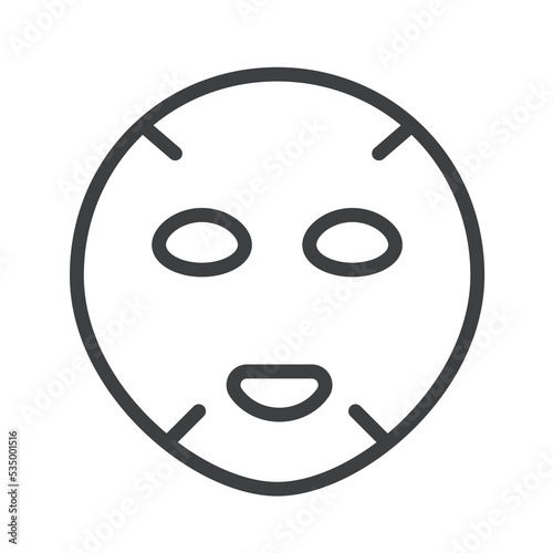 Facial mask icon in flat style isolated on white background for  medicine, cosmetology and healthcare