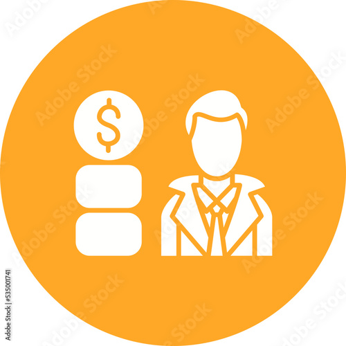 Business Leader Glyph Circle Background Icon