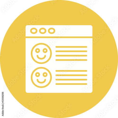 Positive Review Glyph Circle Background Icon