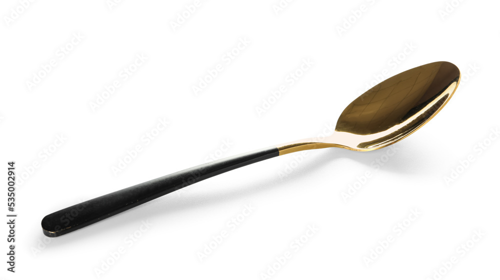 Stylish stainless steel spoon isolated on white background Stylish stainless steel spoon isolated on white background