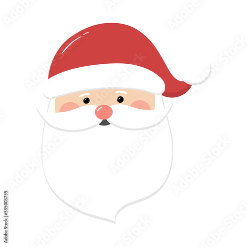 Santa Claus head on transparent background. Christmas decoration. PNG illustration. © Karolina Madej
