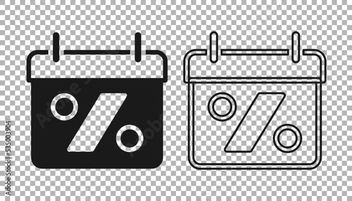 Black Discount percent tag icon isolated on transparent background. Shopping tag sign. Special offer sign. Discount coupons symbol. Vector