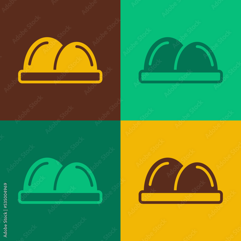 Pop art Sushi icon isolated on color background. Traditional Japanese food. Vector Pop art Sushi icon isolated on color background. Traditional Japanese food. Vector