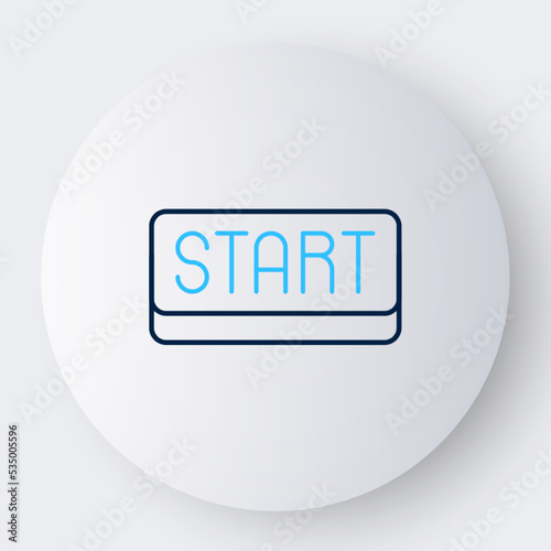 Line Ribbon in finishing line icon isolated on white background. Symbol of finish line. Sport symbol or business concept. Colorful outline concept. Vector