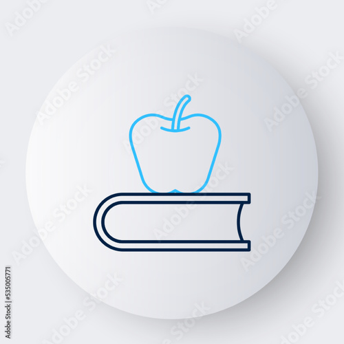 Line Book with apple icon isolated on white background. Colorful outline concept. Vector